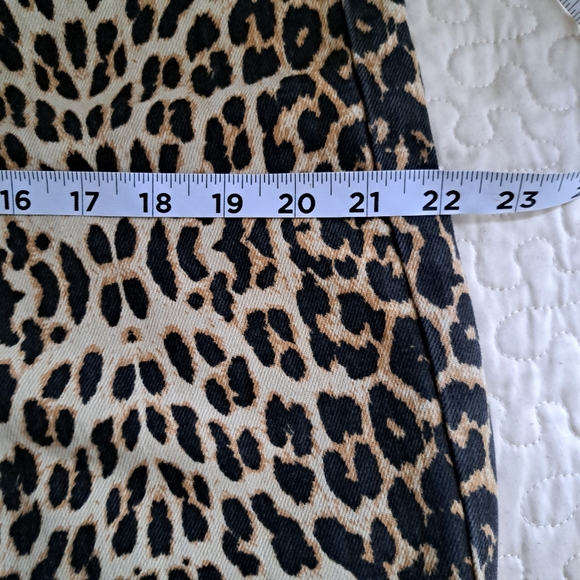 Promod Leopard Print Wide Leg Jeans Women Size 40 - Picture 11 of 11